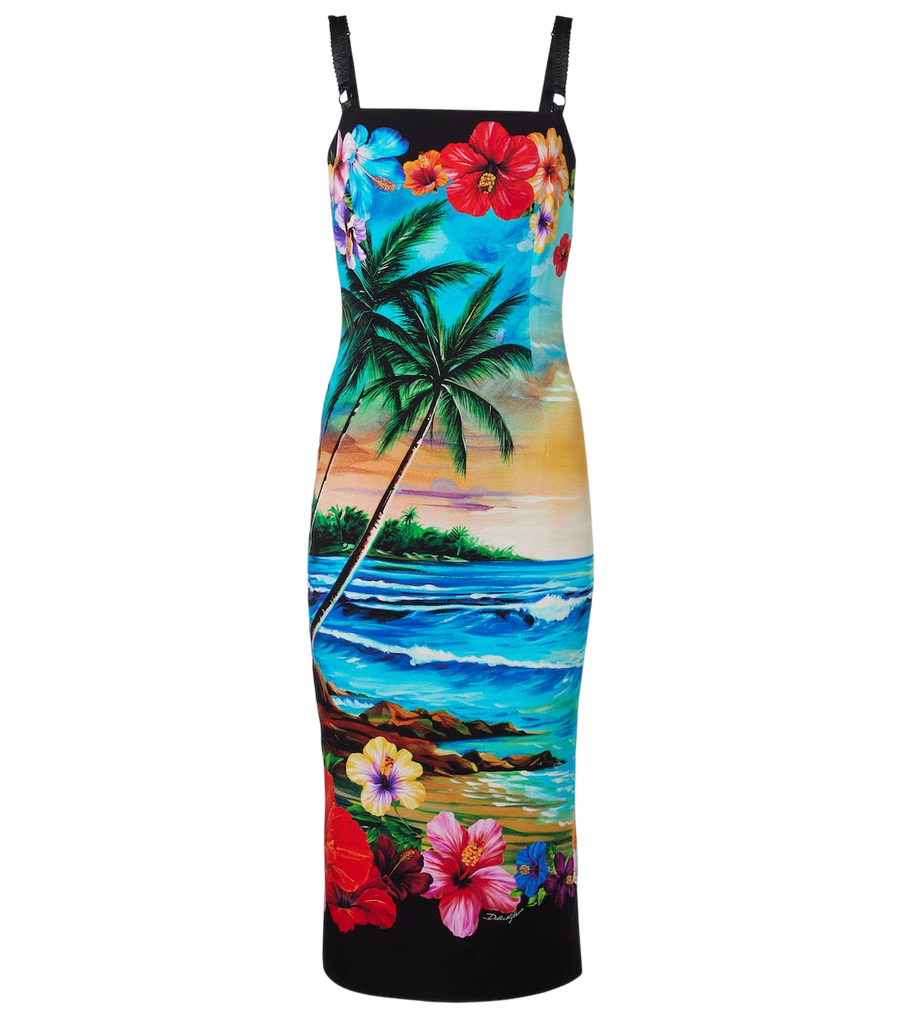 Robe midi Dolce&Gabbana en mélange de soie imprimé