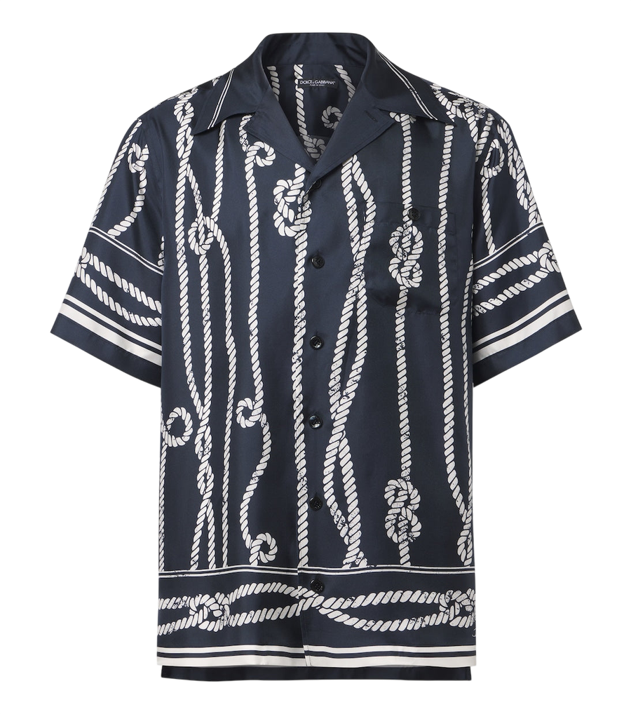 Dolce&Gabbana Printed silk bowling shirt