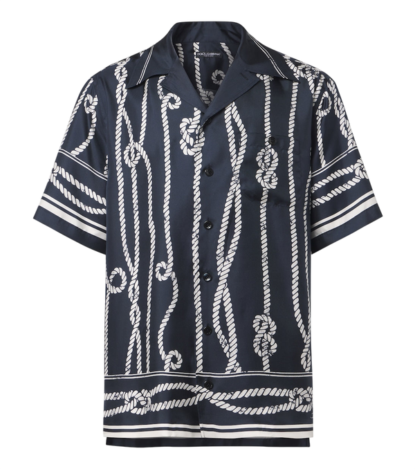 Dolce&Gabbana Printed silk bowling shirt