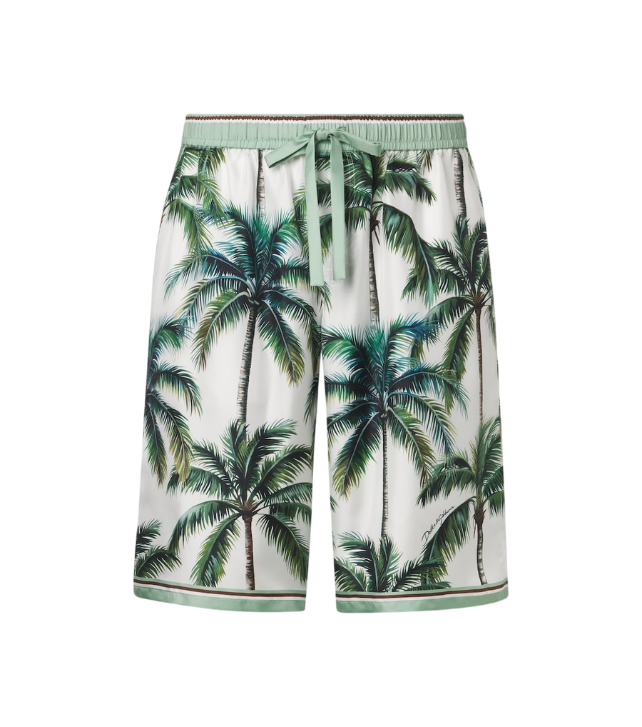 Dolce&Gabbana Printed silk twill shorts