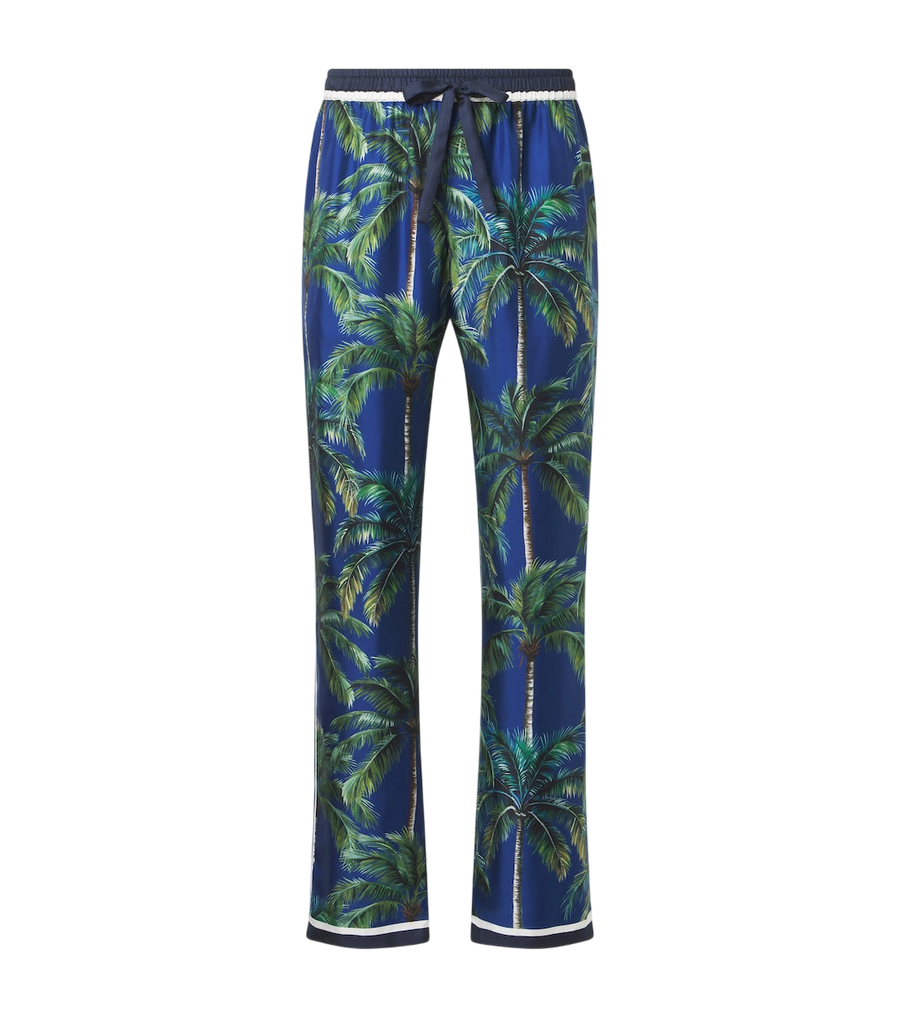 Dolce&Gabbana Printed silk twill straight pants