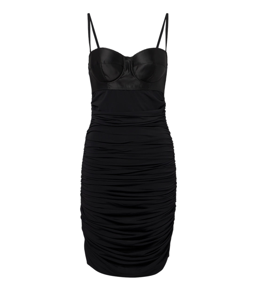 Mini-robe froncée en satin Dolce&Gabbana