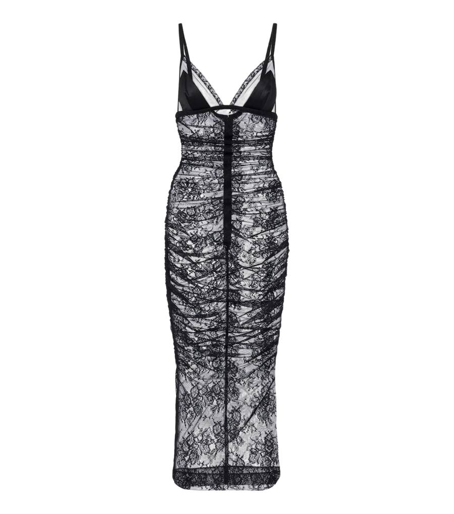 Dolce&Gabbana Ruched sheer lace midi dress