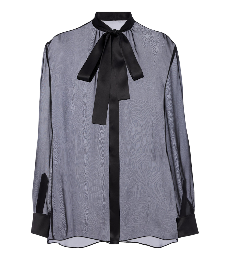 Blusa de chifón de seda con lazada al cuello de Dolce&Gabbana