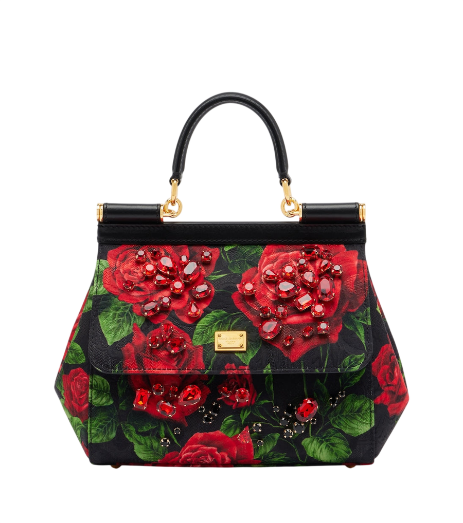 Dolce&Gabbana Sicily Small embellished floral top-handle bag