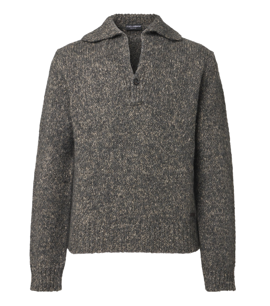 Dolce&Gabbana Wool, alpaca, and linen polo sweater