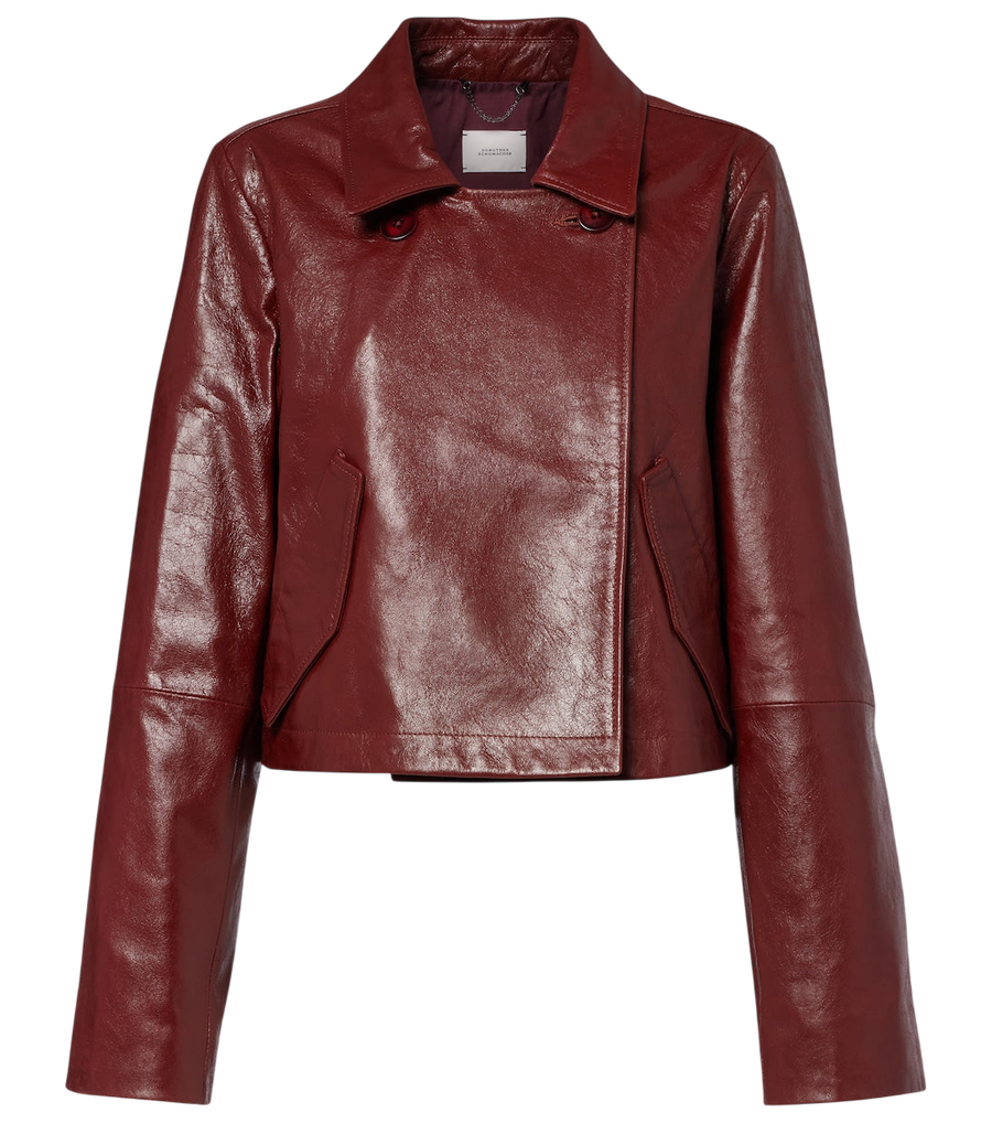 Dorothee Schumacher Broken Shine cropped leather jacket