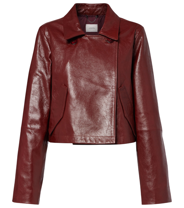 Dorothee Schumacher Broken Shine cropped leather jacket