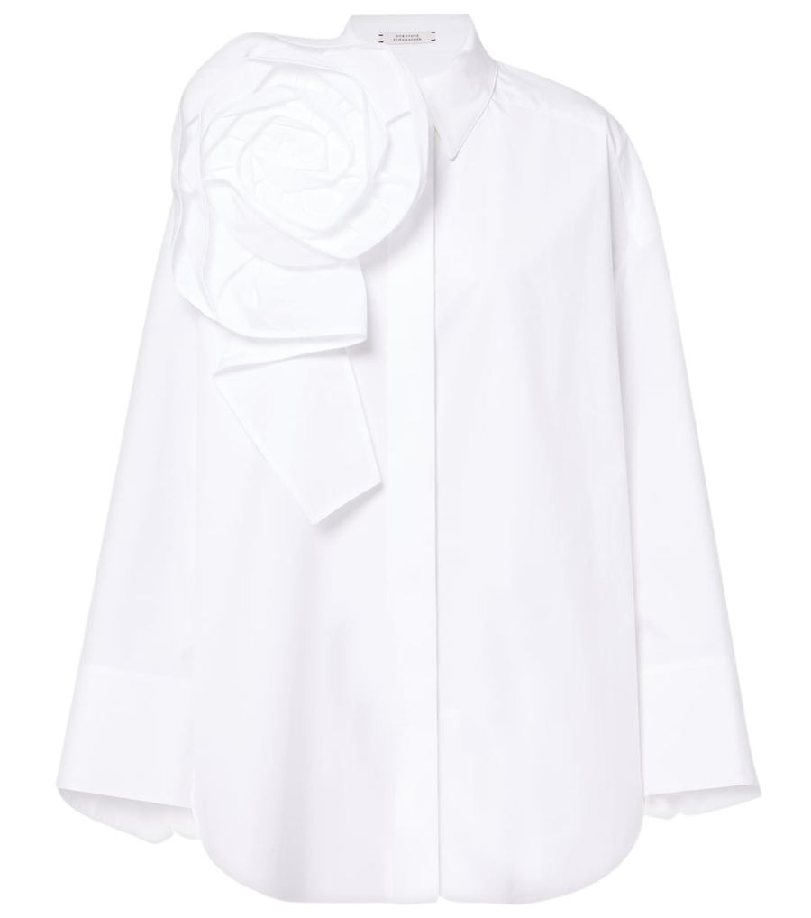 Dorothee Schumacher Camisa de popeline em mistura de algodão com apliques florais