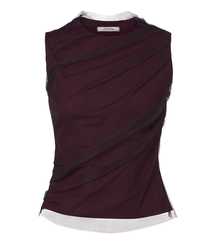 Top de punto y tul con drapeado superpuesto de Dorothee Schumacher