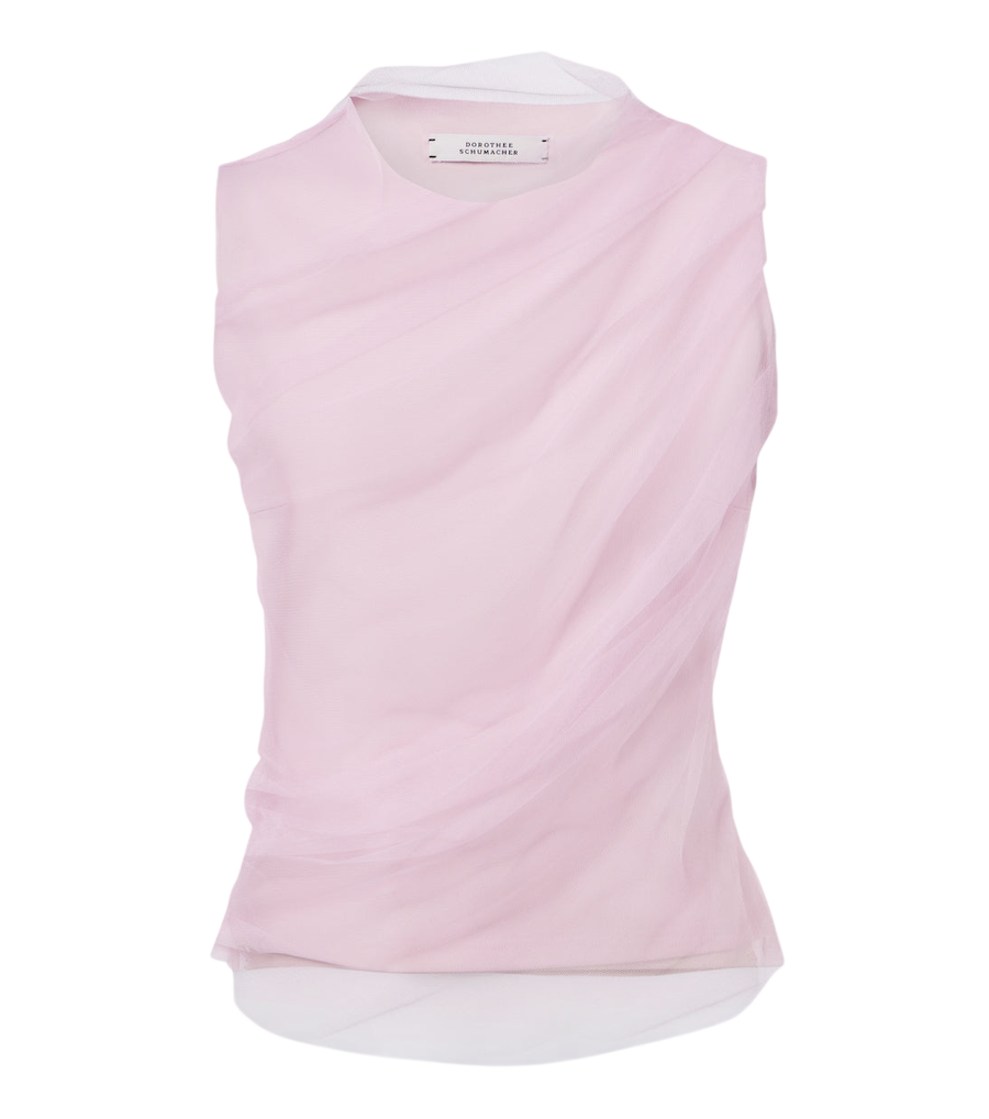 Haut Dorothee Schumacher en jersey drapé et tulle superposé