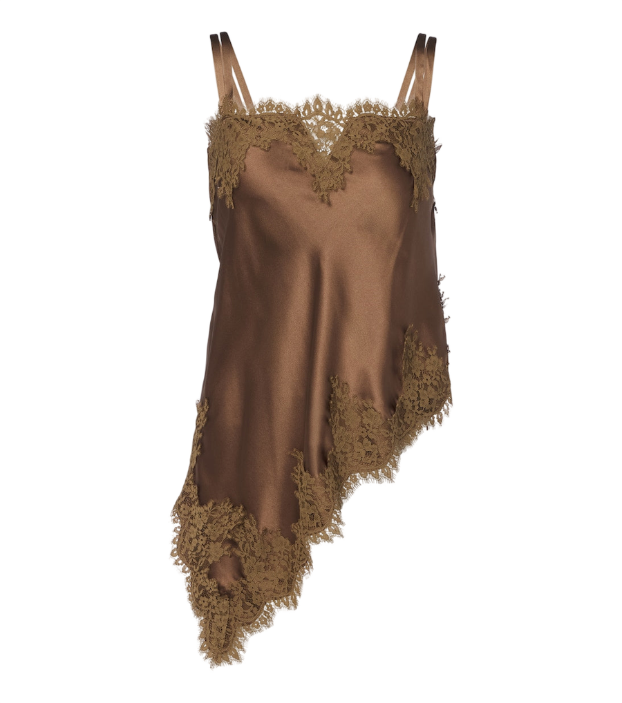 Dorothee Schumacher Camisola Sense of Shine em mistura de seda com acabamento em renda