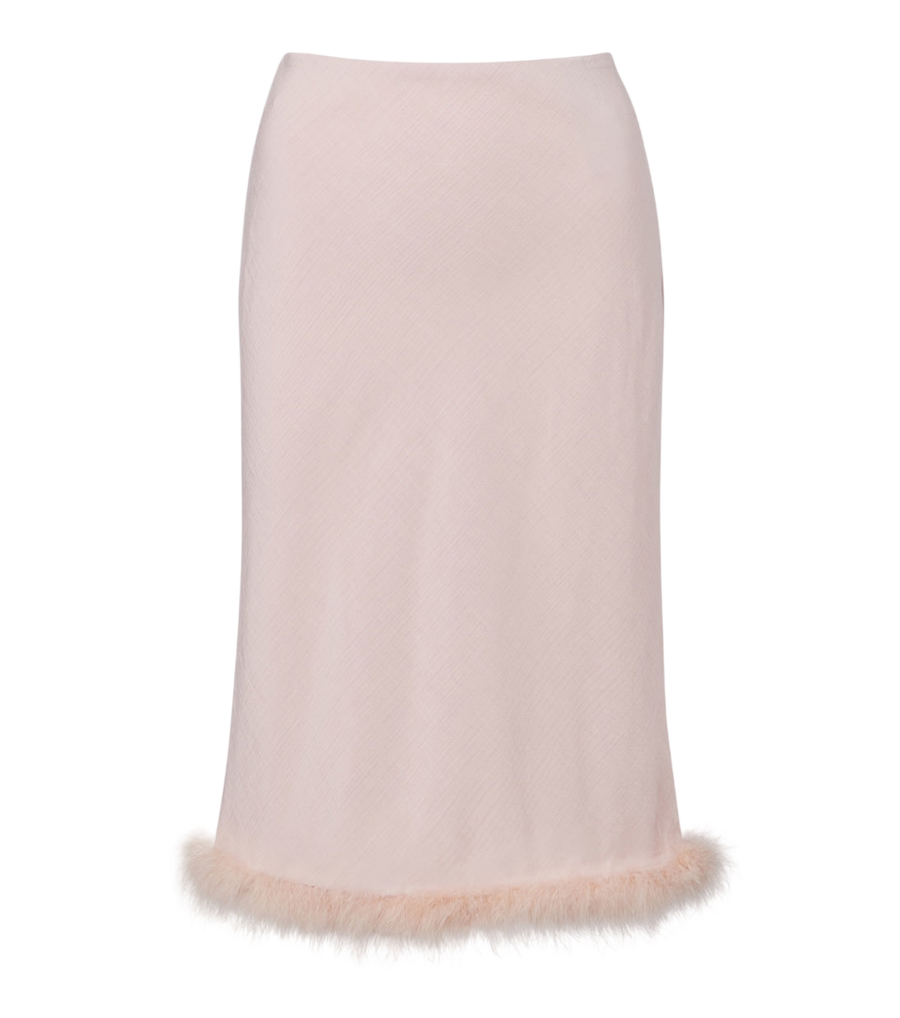 Dorothee Schumacher Gonna midi con finiture in piume Soft Vibes