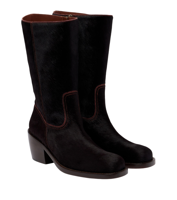 Dries Van Noten Calf hair mid-calf boots