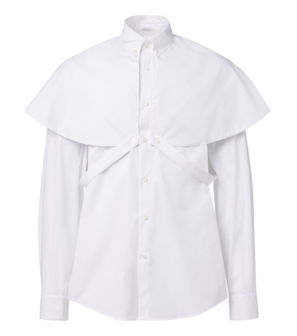 Dries Van Noten Caped cotton poplin shirt