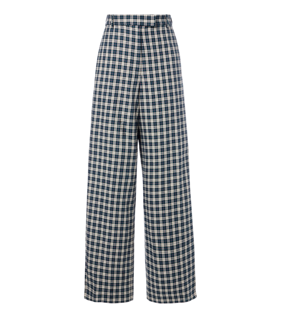 Dries Van Noten Pantaloni a gamba larga in flanella di cotone a quadri