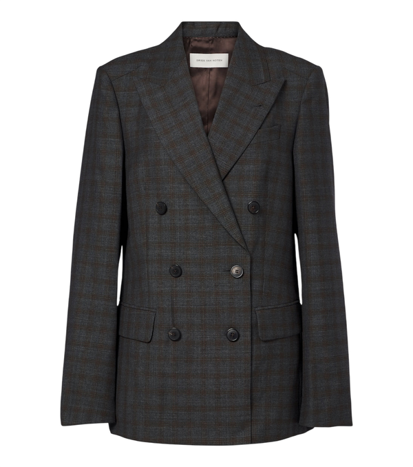 Dries Van Noten Checked double-breasted wool blazer