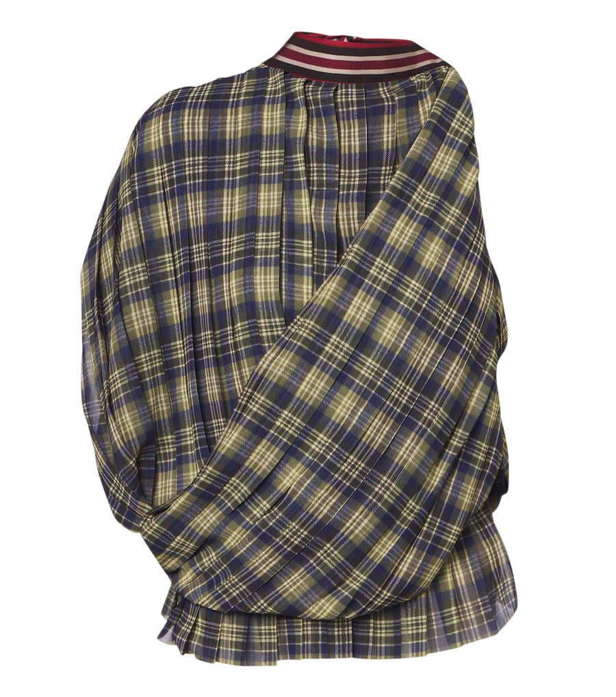 Dries Van Noten Checked draped one-shoulder top