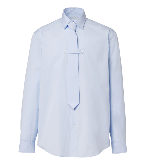 Dries Van Noten Cotton poplin shirt with tie