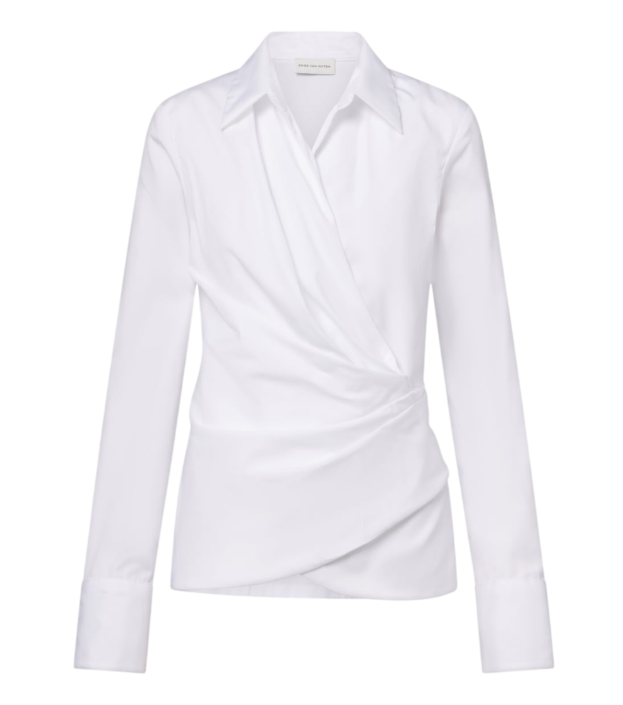 Dries Van Noten Cotton poplin wrap shirt