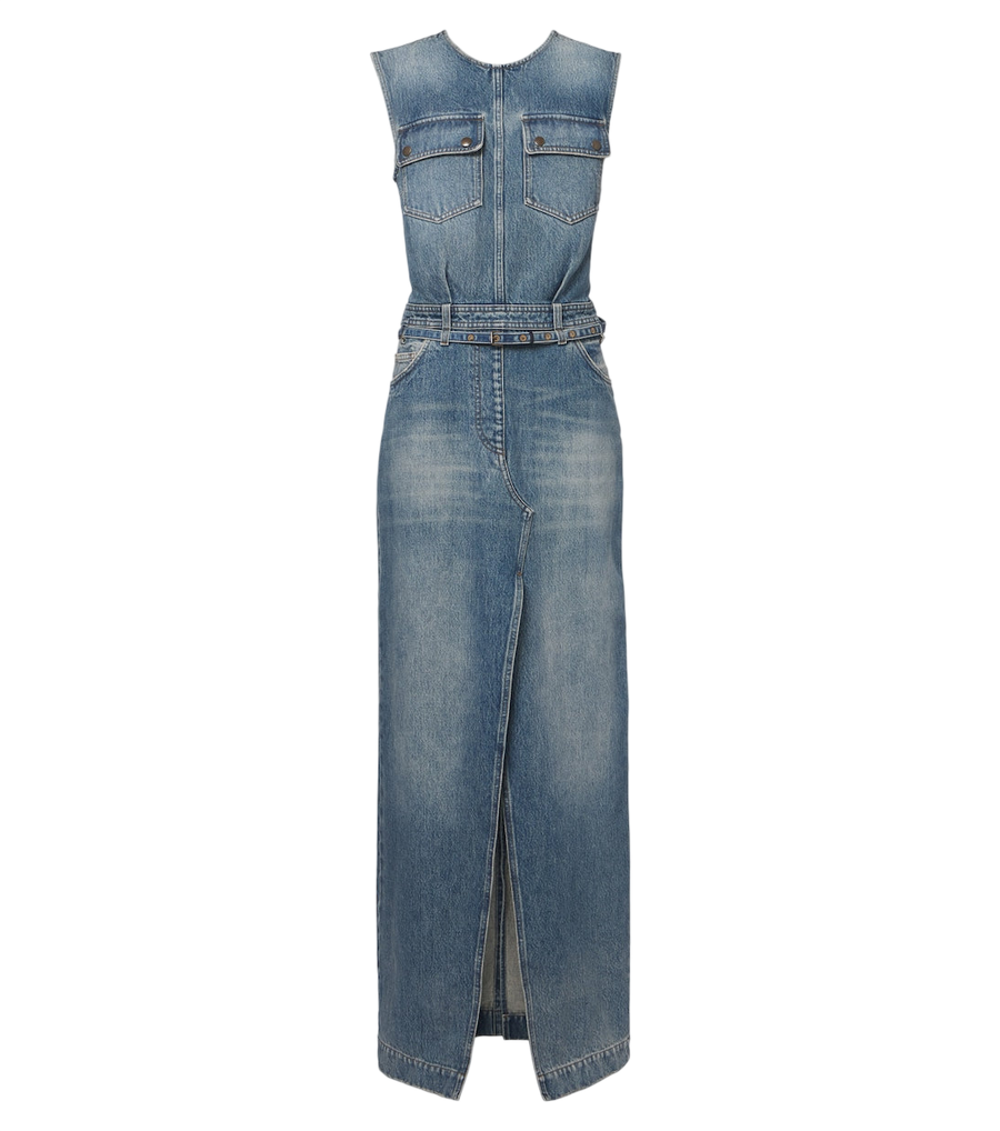Vestido maxi de mezclilla desteñida de Dries Van Noten