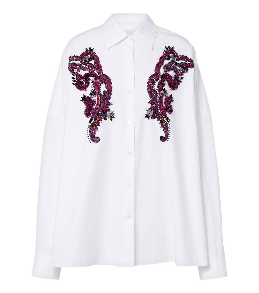 Camisa de algodón con adornos Dries Van Noten