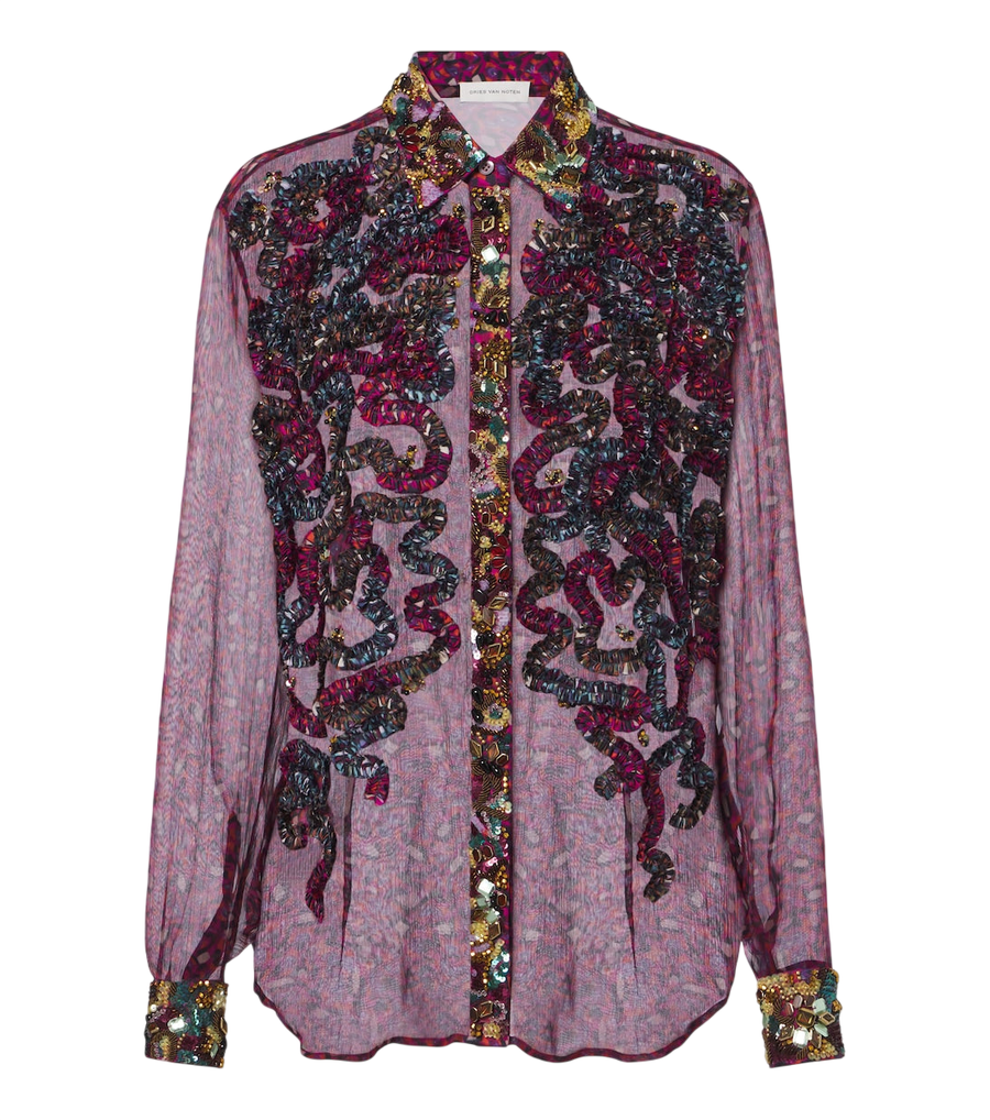 Camisa bordada con adornos de Dries Van Noten