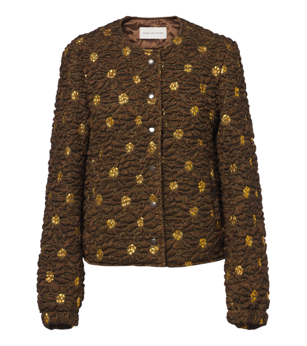 Dries Van Noten Embellished floral cloqué jacket
