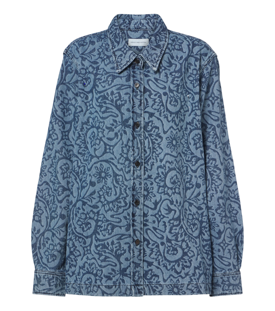 Dries Van Noten Floral denim overshirt