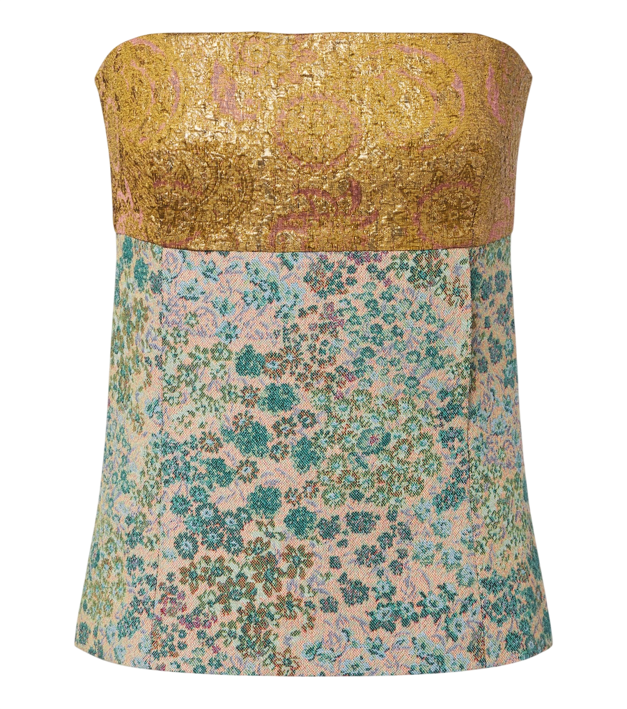 Bustier de jacquard floral de Dries Van Noten