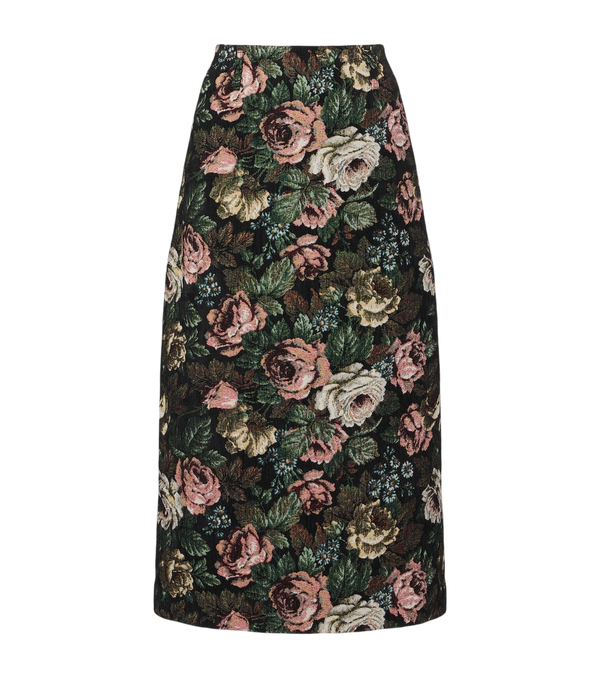 Dries Van Noten Gonna midi in jacquard floreale