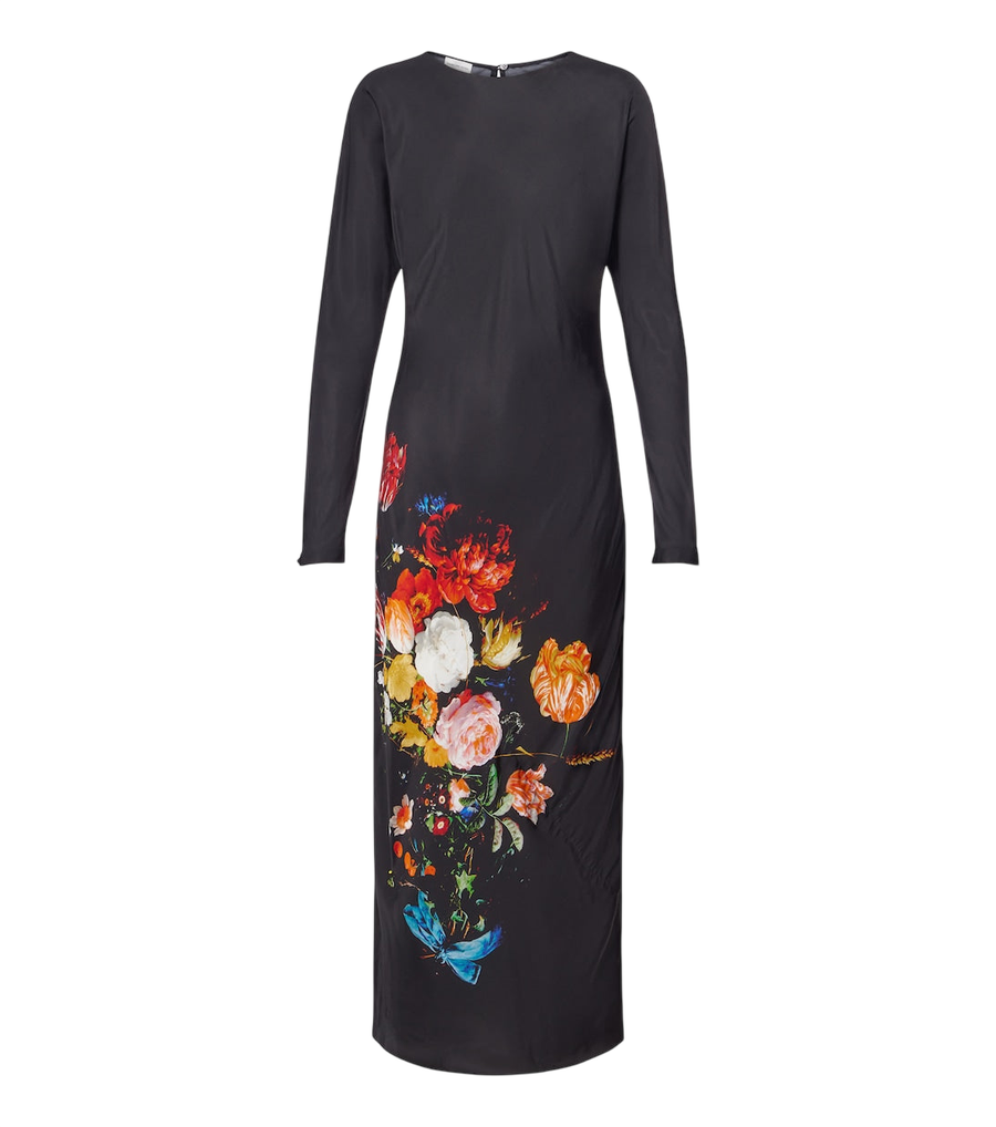 Dries Van Noten Floral satin maxi dress