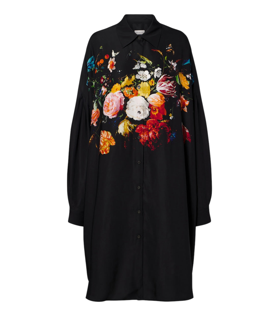 Robe chemise à fleurs Dries Van Noten