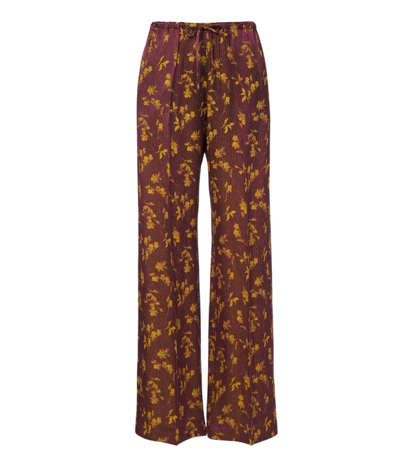 Pantalones anchos con estampado floral de Dries Van Noten