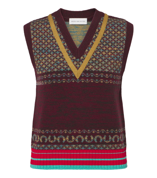 Dries Van Noten Jacquard cashmere and wool vest