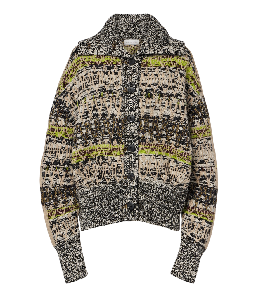 Dries Van Noten Jacquard wool and cashmere cardigan