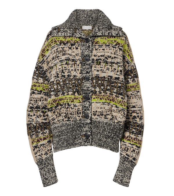 Dries Van Noten Jacquard wool and cashmere cardigan