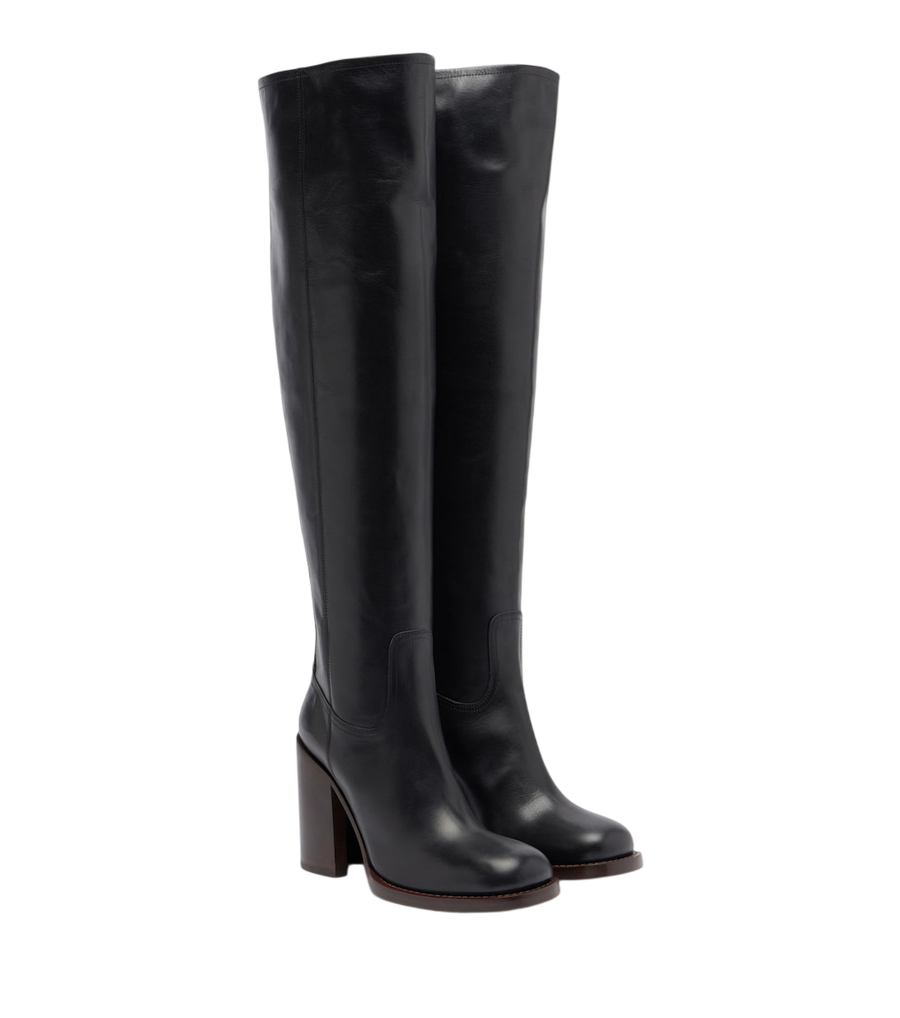 Dries Van Noten Leather over-the-knee boots