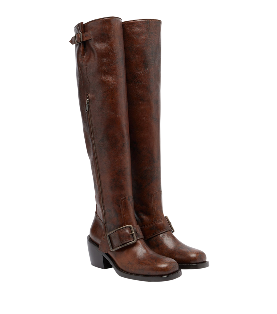Dries Van Noten Leather over-the-knee boots