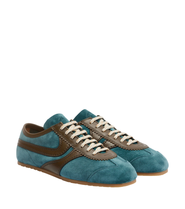 Dries Van Noten Leather-trimmed suede sneakers