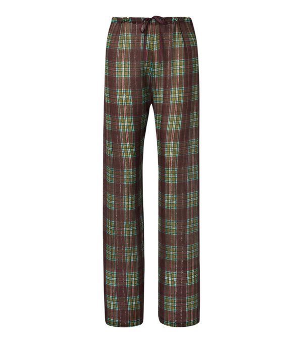 Pantalones de pernera ancha con estampado de cuadros de Dries Van Noten