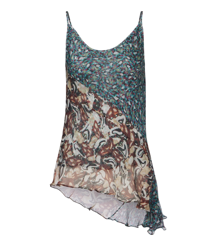 Top asimétrico estampado de Dries Van Noten