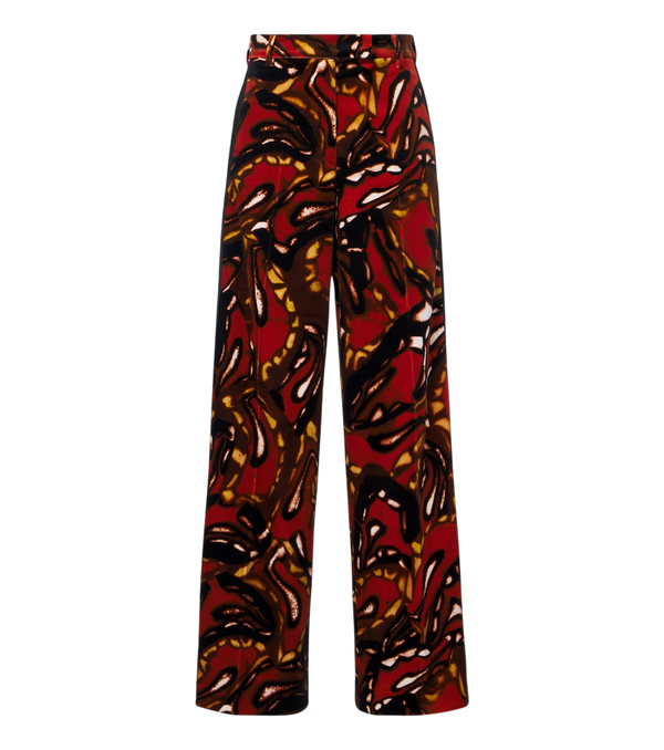 Pantalones anchos de mezcla de algodón con estampado de Dries Van Noten
