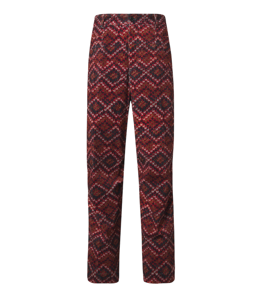 Dries Van Noten Printed cotton corduroy straight pants