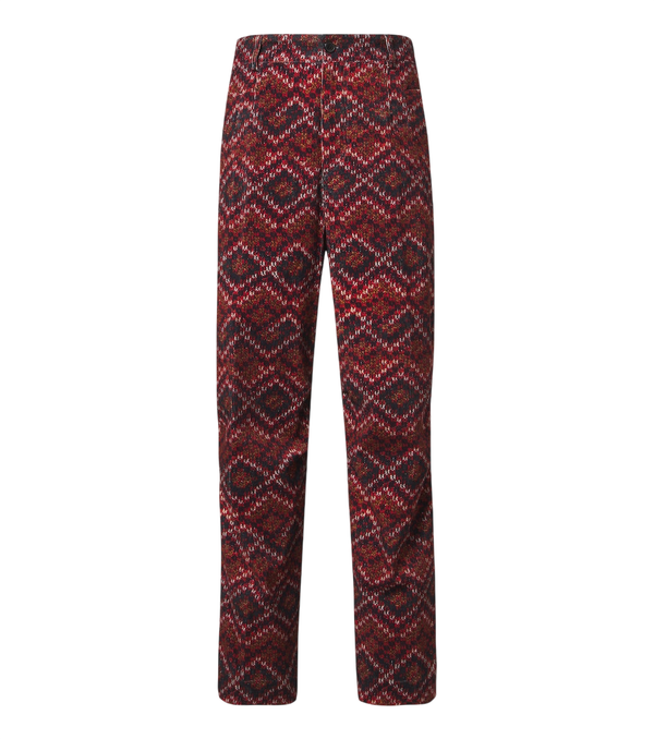 Dries Van Noten Printed cotton corduroy straight pants