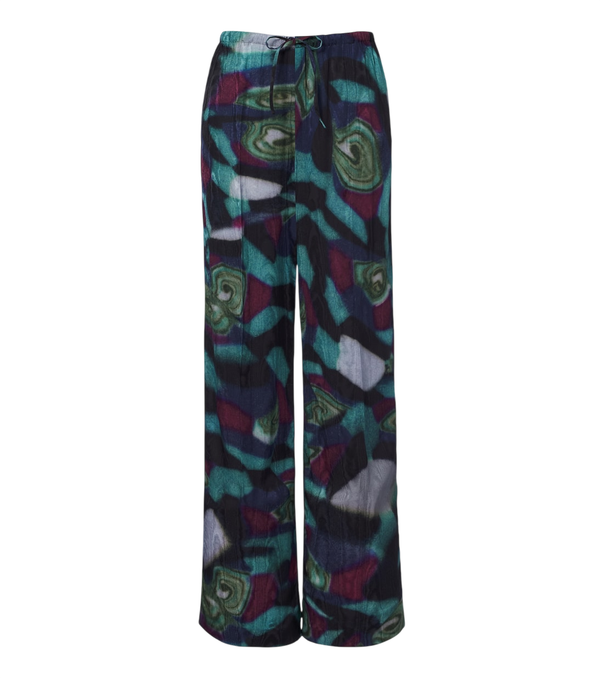Pantalones anchos de moiré estampado de Dries Van Noten