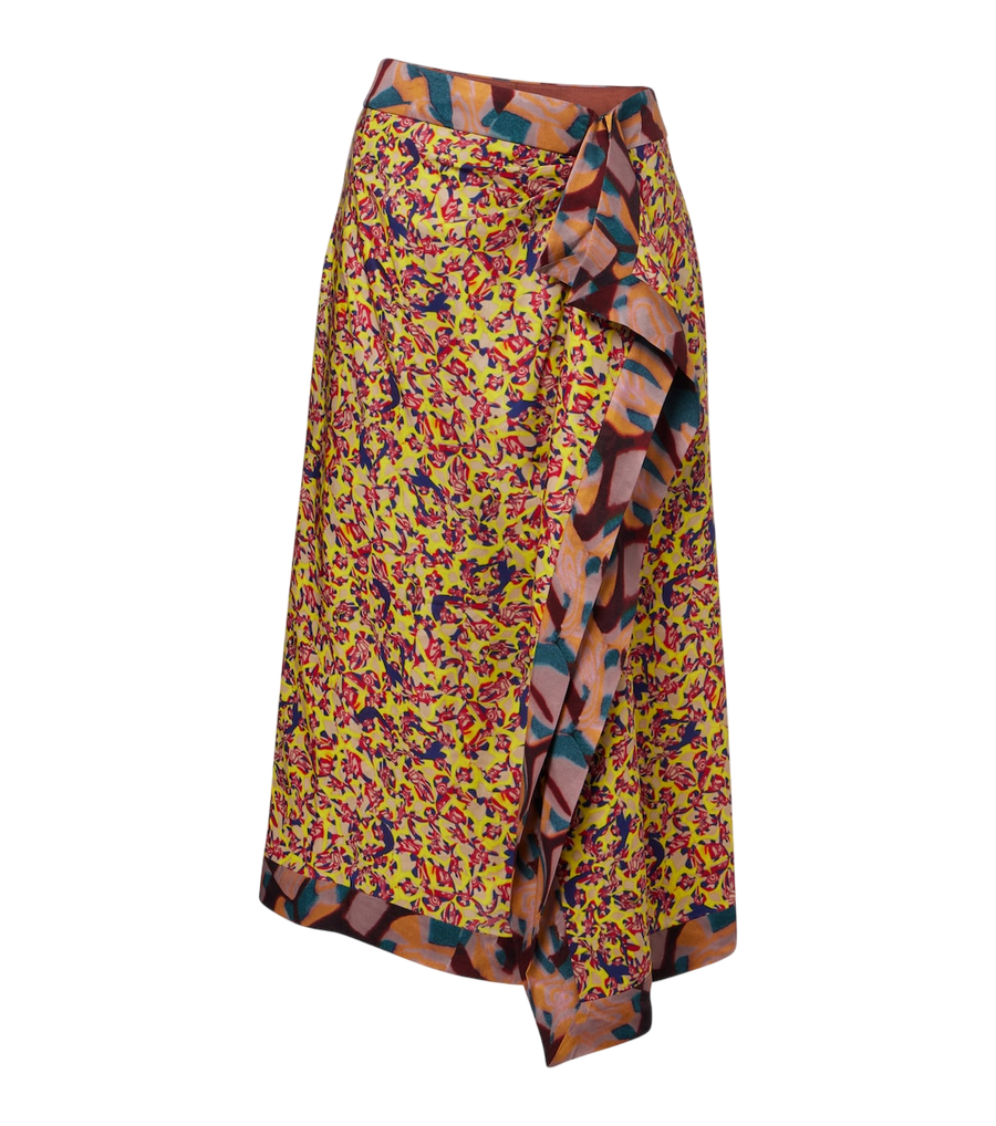Jupe midi à volants imprimée Dries Van Noten
