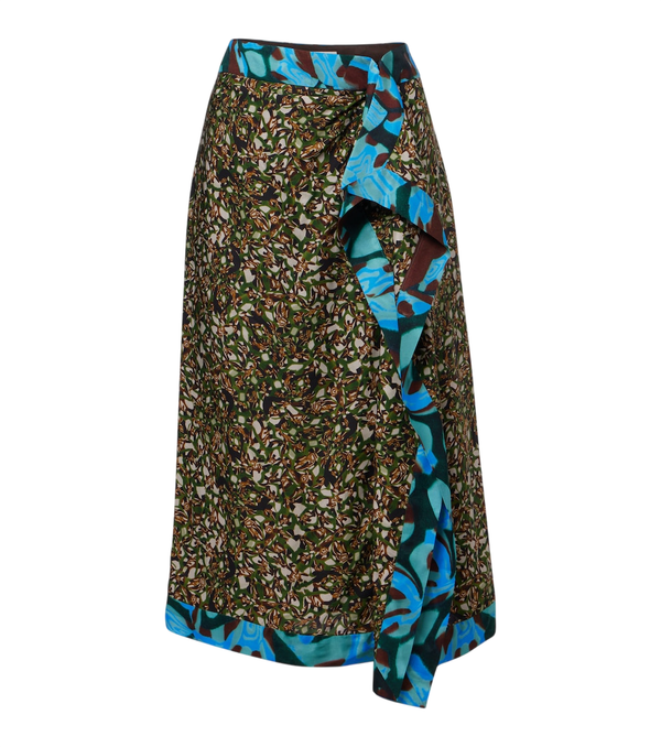 Jupe midi à volants imprimée Dries Van Noten