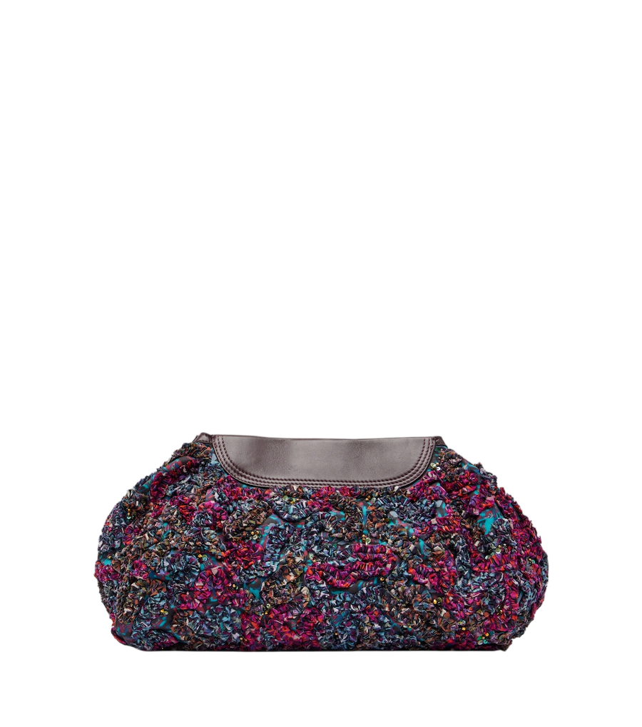 Dries Van Noten Piccola pochette decorata con finiture in pelle