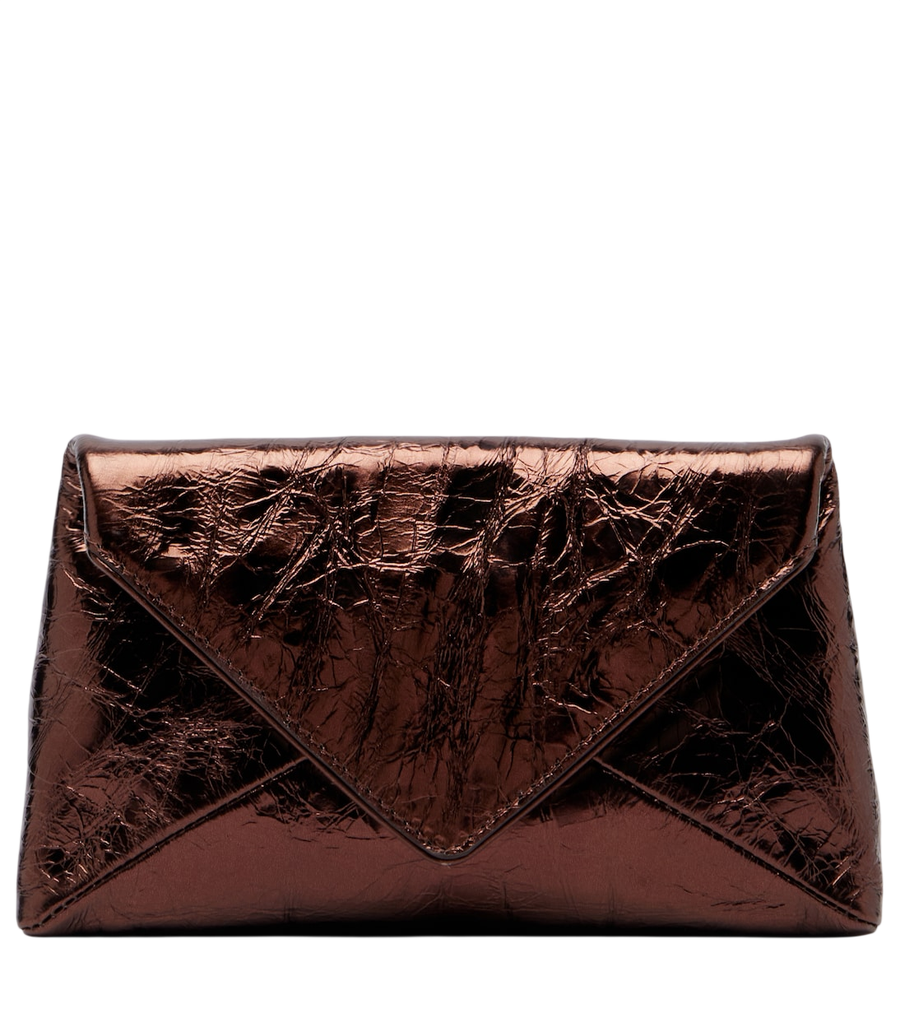 Dries Van Noten Pochette piccola in pelle metallizzata